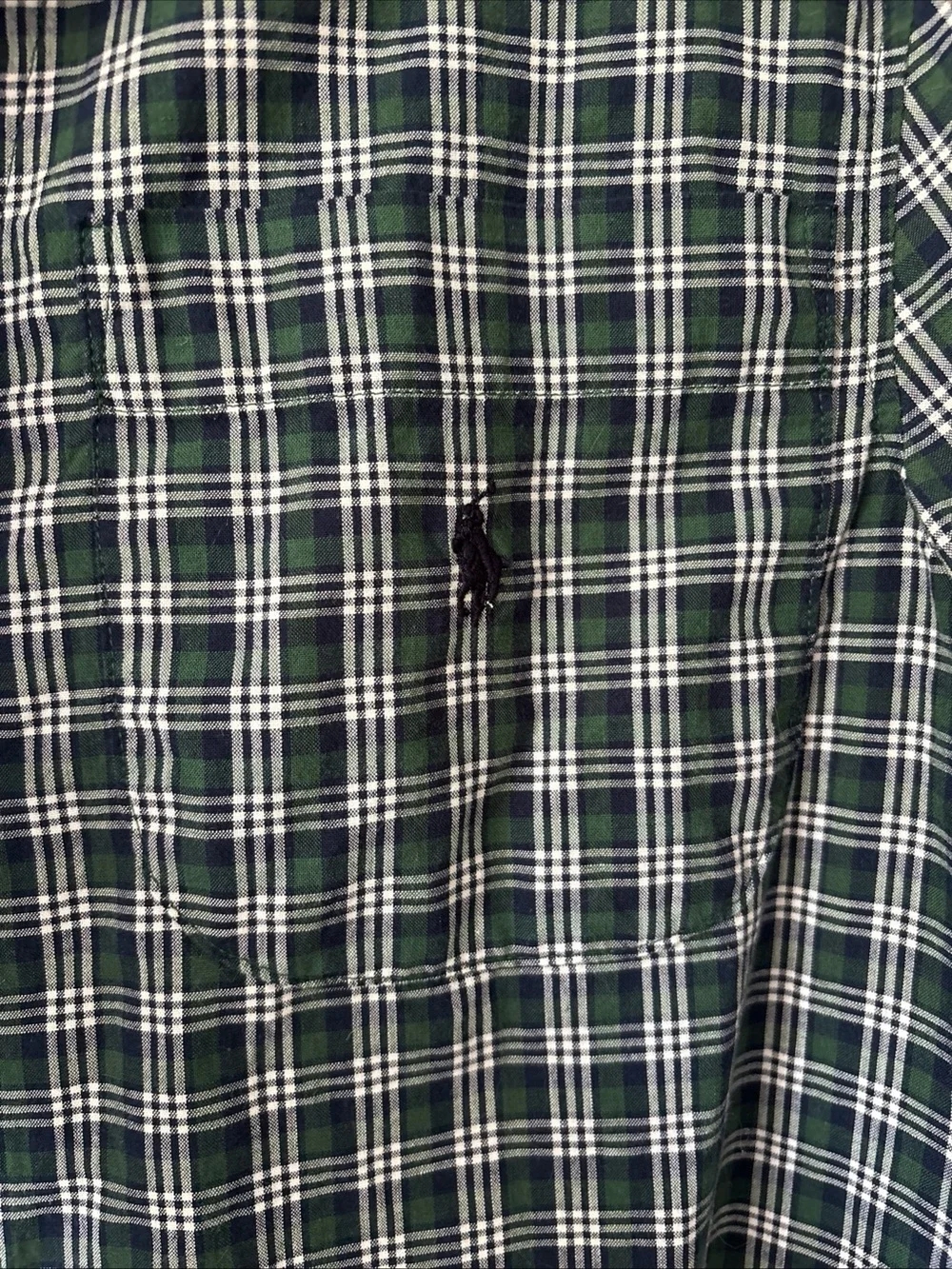Polo Ralph Lauren Plaid Robe Navy Blue Green Cotton Shawl Collar S/M No Belt